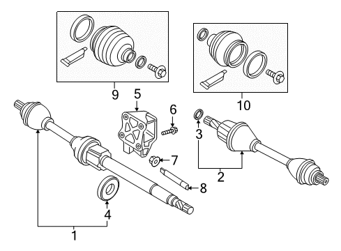 2018 Volvo XC60 Drive Axles - Front Diagram 1
