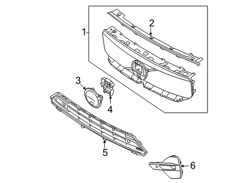 2023 Volvo C40 Recharge Grille & Components