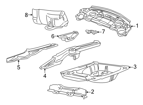 1998 Volvo S70 Rear Body - Floor & Rails