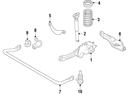2009 Volvo S80 Rear Suspension, Control Arm Diagram 5