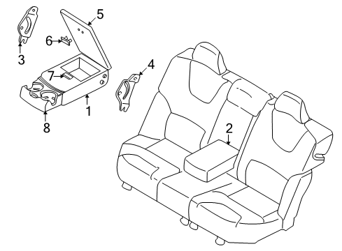 2004 Volvo XC70 Rear Seat Components Diagram 1