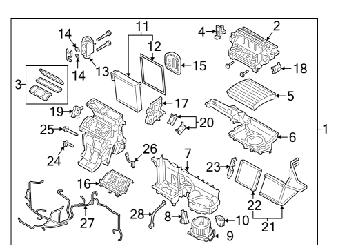 2021 Volvo XC40 Recharge A/C Evaporator & Heater Components