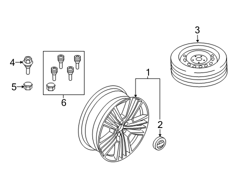 2022 Volvo XC40 Wheel, Alloy, Aluminium Diagram for 31650010