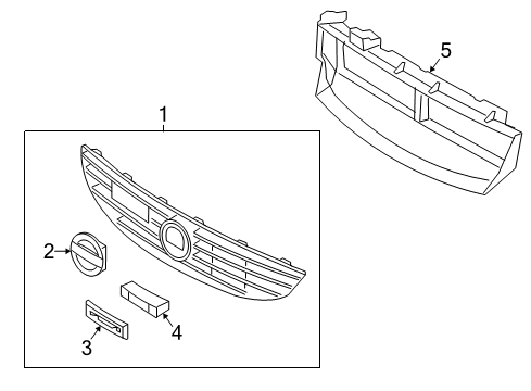 2018 Volvo S60 Grille & Components Diagram 2