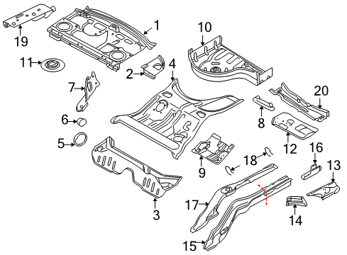 2003 Volvo S80 Rear Body - Floor & Rails
