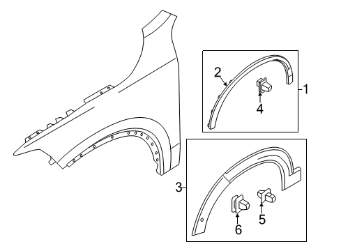 2021 Volvo XC90 Exterior Trim - Fender Diagram 2