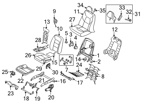 2015 Volvo XC70 Driver Seat Components