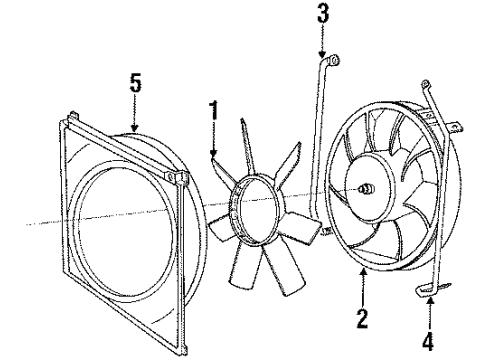 1990 Volvo 780 Cooling System, Radiator, Water Pump, Cooling Fan Diagram 1