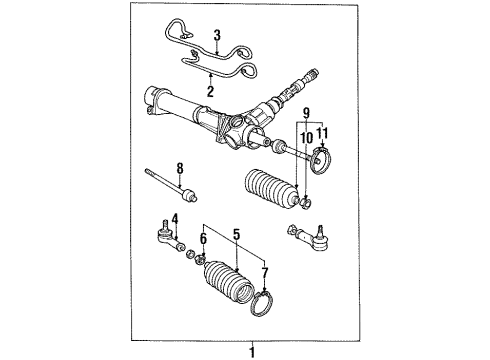 1998 Volvo S90 Steering Column & Wheel, Steering Gear & Linkage Diagram 5
