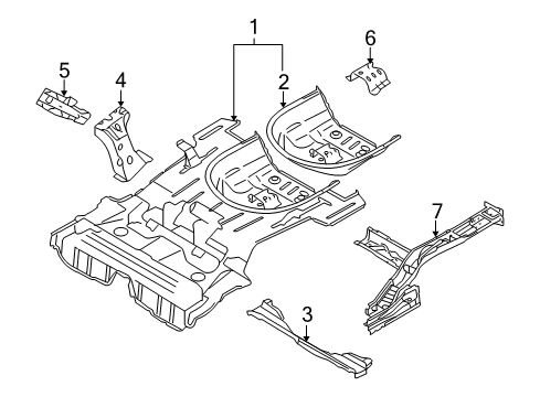 2009 Volvo V70 Rear Body - Floor & Rails