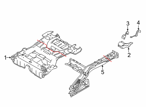 2017 Volvo V60 Cross Country Rear Body - Floor & Rails
