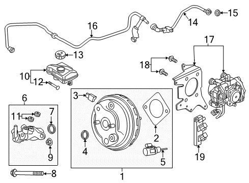 2018 Volvo XC60 Master Cylinder Reservoir Diagram for 32130228