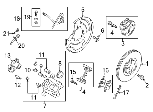 2018 Volvo V90 Brake Components, Brakes Diagram 4