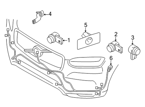 2021 Volvo V90 Cross Country Electrical Components - Front Bumper