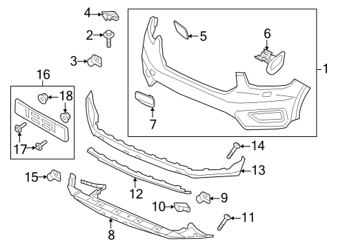2021 Volvo XC40 Recharge Bumper & Components - Front Diagram 4