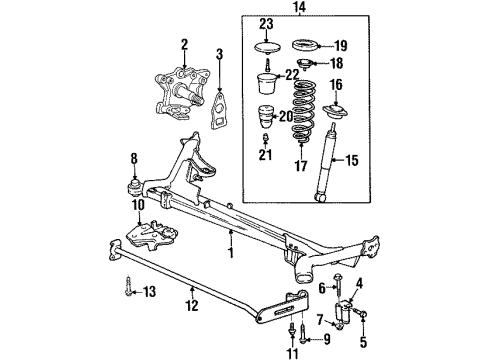 1995 Volvo 850 Rear Suspension, Stabilizer Bar, Trailing Arm Diagram 1