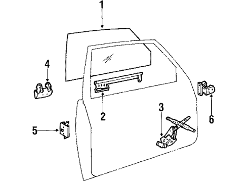 1988 Volvo 245 Front Door - Glass & Hardware