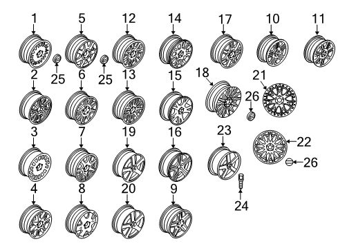 2001 Volvo S60 Wheel, Alloy, Aluminium Diagram for 8633138