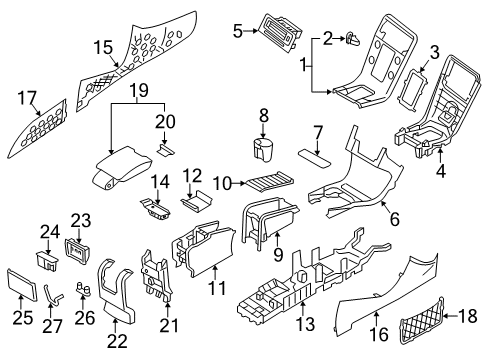 2018 Volvo V60 Cross Country Center Console Diagram 1