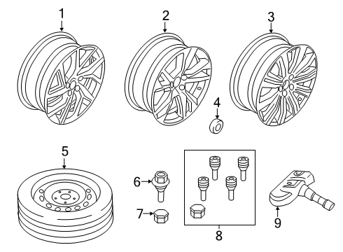 2022 Volvo V60 Cross Country Wheels Diagram 1