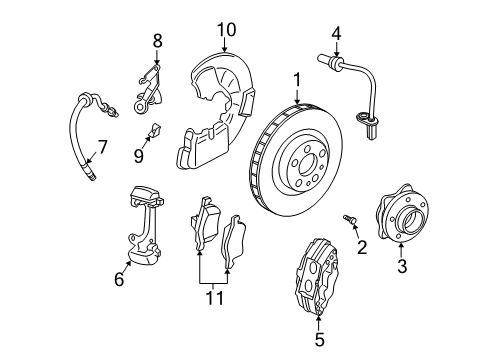 2006 Volvo S60 Caliper, Passenger Side Diagram for 8602683