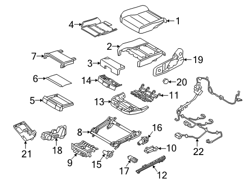2022 Volvo XC40 Recharge Driver Seat Components Diagram 2