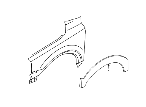 2009 Volvo XC90 Exterior Trim - Fender Diagram 1