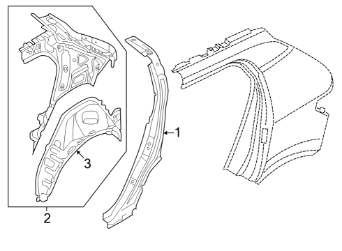 2021 Volvo XC40 Recharge Inner Structure - Quarter Panel