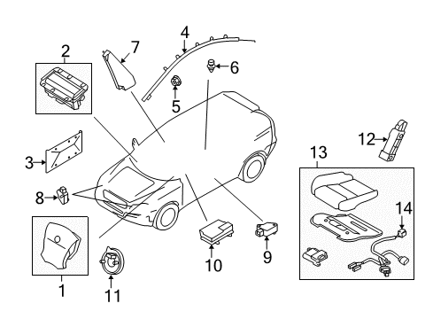 2009 Volvo V70 Air Bag Components