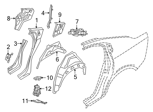 2019 Volvo S60 Inner Structure - Quarter Panel