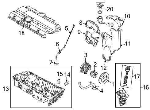 2015 Volvo V60 Cross Country Engine Parts, Mounts, Cylinder Head & Valves, Camshaft & Timing, Variable Valve Timing, Oil Cooler, Oil Pan, Oil Pump, Crankshaft & Bearings, Pistons, Rings & Bearings
