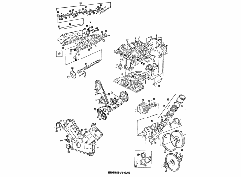 1988 Volvo 780 Engine Parts, Mounts, Cylinder Head & Valves, Camshaft & Timing, Oil Pan, Oil Pump, Crankshaft & Bearings, Pistons, Rings & Bearings