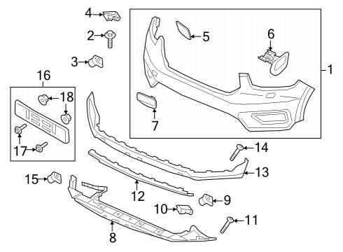 2019 Volvo XC40 License Bracket Diagram for 32296010