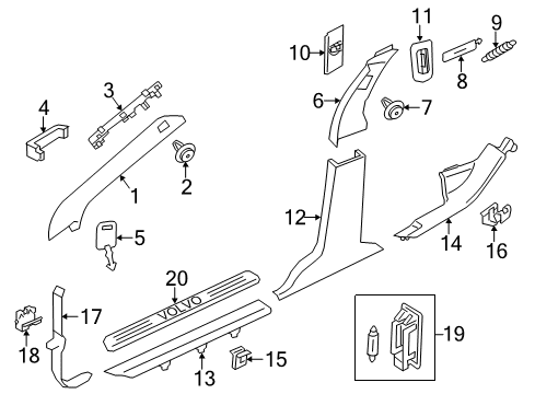 2016 Volvo S60 Cross Country Interior Trim - Pillars, Rocker & Floor