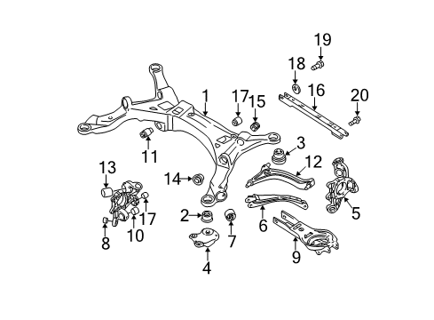 2009 Volvo S60 Rear Suspension, Control Arm Diagram 3