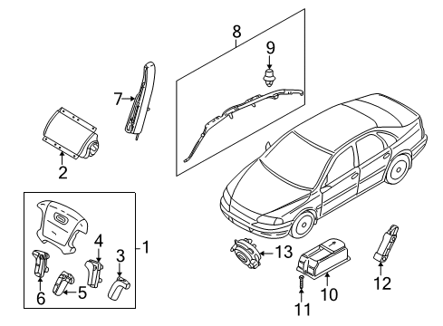 2002 Volvo S60 Air Bag Components