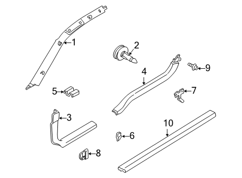 2001 Volvo C70 Interior Trim - Pillars, Rocker & Floor Diagram 2