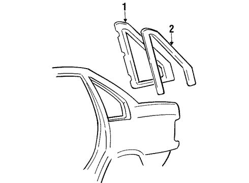 1995 Volvo 850 Quarter Panel Glass, Exterior Trim