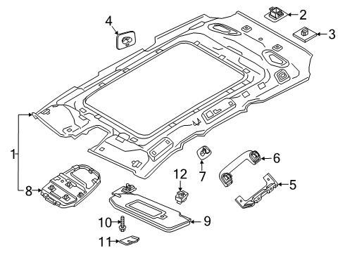 2021 Volvo XC40 Recharge Interior Trim - Roof Diagram 1