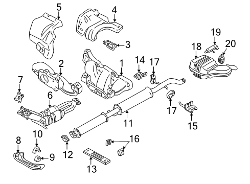 1999 Volvo S80 Catalytic Converter Diagram for 8603061