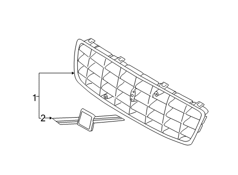 2005 Volvo V70 Grille & Components Diagram 2