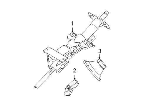 2005 Volvo XC90 Steering Column, Steering Wheel & Trim Diagram 1