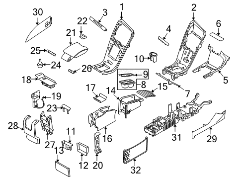 2012 Volvo XC60 Center Console, Beige Diagram for 39819463