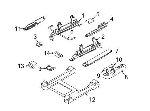 2009 Volvo XC90 Seat Track Diagram for 30749836