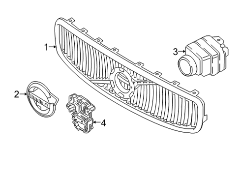 2021 Volvo V90 Cross Country Grille & Components