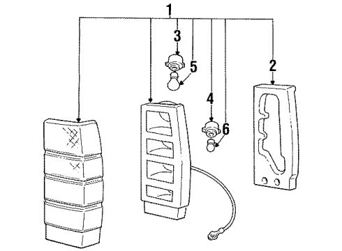 1987 Volvo 760 Tail Lamps Diagram 2