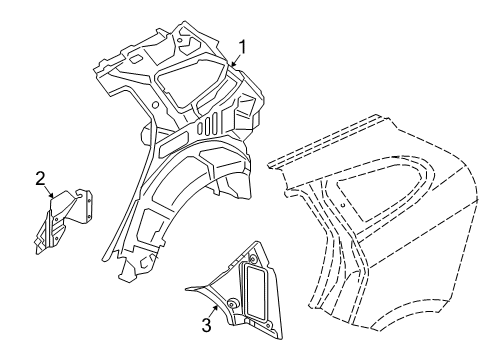 2017 Volvo V60 Cross Country Inner Structure - Quarter Panel