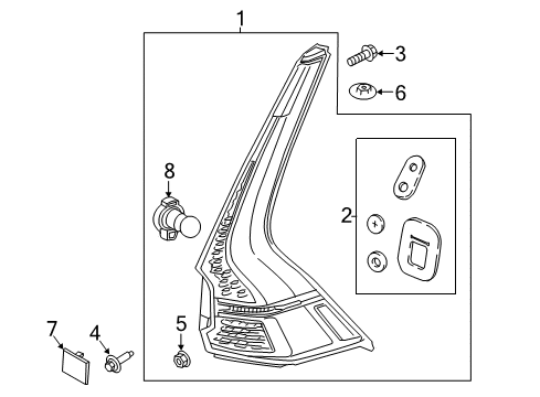 2019 Volvo XC60 Tail Lamp Screw Diagram for 30624330