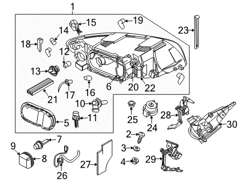 2009 Volvo C70 Headlamps, Headlamp Washers/Wipers