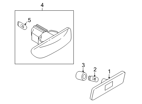 2003 Volvo S80 Side Marker Lamps, Side Repeater Lamps